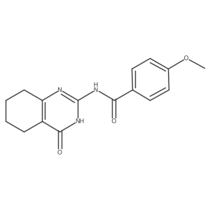 4-methoxy-N-(4-oxo-3,4,5,6,7,8-hexahydro-2-quinazolinyl)benzenecarboxamide Structure