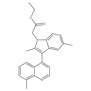 ethyl 3-(8-methyl-4-quinolinyl)-2,5-dimethyl-1H-indole-1-acetate结构式