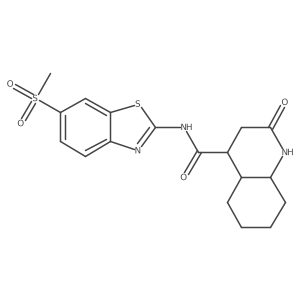 N-(6-methylsulfonyl-1,3-benzothiazol-2-yl)-2-oxo-3,4,4a,5,6,7,8,8a-octahydro-1H-quinoline-4-carboxamide结构式