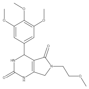 6-(2-methoxyethyl)-4-(3,4,5-trimethoxyphenyl)-3,4,6,7-tetrahydro-1H-pyrrolo[3,4-d]pyrimidine-2,5-dione结构式