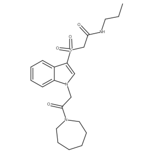 2-((1-(2-(azepan-1-yl)-2-oxoethyl)-1H-indol-3-yl)sulfonyl)-N-propylacetamide结构式