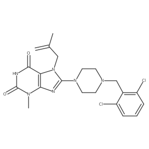8-(4-(2,6-dichlorobenzyl)piperazin-1-yl)-3-methyl-7-(2-methylallyl)-1H-purine-2,6(3H,7H)-dione结构式