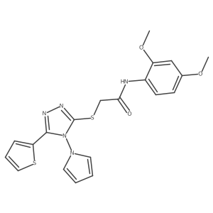 N-(2,4-dimethoxyphenyl)-2-{[4-(1H-pyrrol-1-yl)-5-(thiophen-2-yl)-4H-1,2,4-triazol-3-yl]sulfanyl}acetamide结构式