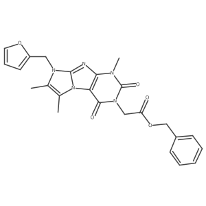 benzyl 2-(8-(furan-2-ylmethyl)-1,6,7-trimethyl-2,4-dioxo-1H-imidazo[2,1-f]purin-3(2H,4H,8H)-yl)acetate结构式