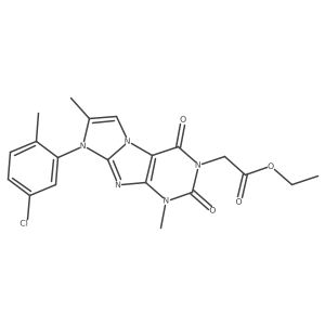 ethyl 2-(8-(5-chloro-2-methylphenyl)-1,7-dimethyl-2,4-dioxo-1H-imidazo[2,1-f]purin-3(2H,4H,8H)-yl)acetate Structure