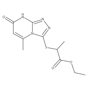 Ethyl 2-((5-methyl-7-oxo-7,8-dihydro-[1,2,4]triazolo[4,3-a]pyrimidin-3-yl)thio)propanoate结构式