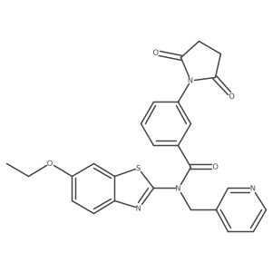 3-(2,5-dioxopyrrolidin-1-yl)-N-(6-ethoxybenzo[d]thiazol-2-yl)-N-(pyridin-3-ylmethyl)benzamide Structure