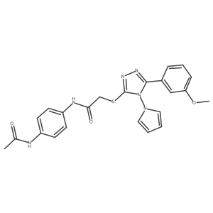 N-(4-acetamidophenyl)-2-((5-(3-methoxyphenyl)-4-(1H-pyrrol-1-yl)-4H-1,2,4-triazol-3-yl)thio)acetamide Structure