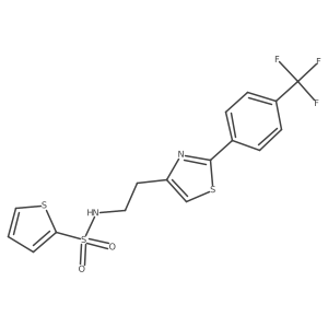 N-(2-(2-(4-(trifluoromethyl)phenyl)thiazol-4-yl)ethyl)thiophene-2-sulfonamide结构式