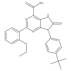 9-(4-(tert-butyl)phenyl)-2-(2-ethoxyphenyl)-8-oxo-8,9-dihydro-7H-purine-6-carboxamide结构式