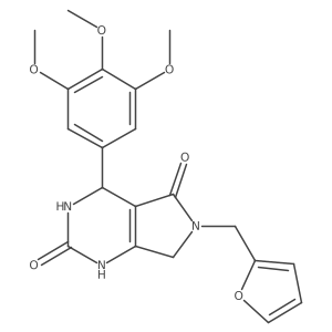 6-(furan-2-ylmethyl)-4-(3,4,5-trimethoxyphenyl)-3,4,6,7-tetrahydro-1H-pyrrolo[3,4-d]pyrimidine-2,5-dione Structure