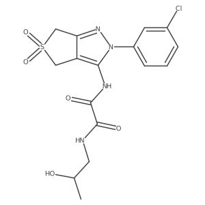 N1-(2-(3-chlorophenyl)-5,5-dioxido-4,6-dihydro-2H-thieno[3,4-c]pyrazol-3-yl)-N2-(2-hydroxypropyl)oxalamide结构式