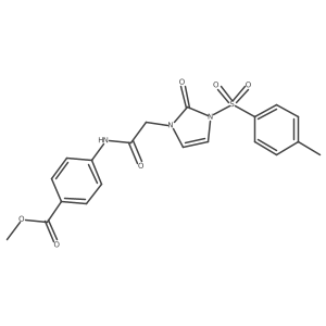 methyl 4-(2-(2-oxo-3-tosyl-2,3-dihydro-1H-imidazol-1-yl)acetamido)benzoate结构式