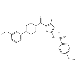 Benzenesulfonamide, 4-methoxy-N-[5-[[4-(3-methoxyphenyl)-1-piperazinyl]carbonyl]-4-methyl-2-thiazolyl]- Structure