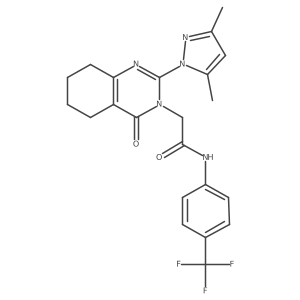 2-(2-(3,5-dimethyl-1H-pyrazol-1-yl)-4-oxo-5,6,7,8-tetrahydroquinazolin-3(4H)-yl)-N-(4-(trifluoromethyl)phenyl)acetamide结构式