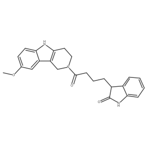 3-[4-(8-methoxy-1,3,4,5-tetrahydro-2H-pyrido[4,3-b]indol-2-yl)-4-oxobutyl]-1,3-dihydro-2H-indol-2-one Structure