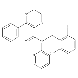 N-(2-chloro-6-fluorobenzyl)-3-phenyl-N-(pyridin-2-yl)-5,6-dihydro-1,4-oxathiine-2-carboxamide Structure