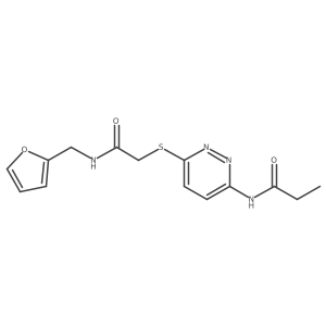 N-(6-((2-((furan-2-ylmethyl)amino)-2-oxoethyl)thio)pyridazin-3-yl)propionamide Structure