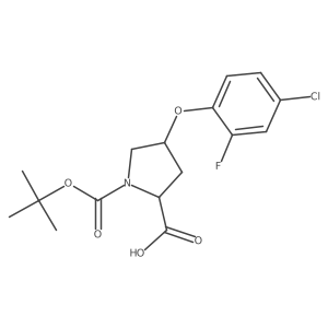 (2S,4S)-1-(Tert-butoxycarbonyl)-4-(4-chloro-2-fluorophenoxy)-2-pyrrolidinecarboxylic acid Structure