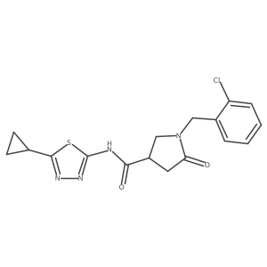 1-(2-chlorobenzyl)-N-(5-cyclopropyl-1,3,4-thiadiazol-2-yl)-5-oxopyrrolidine-3-carboxamide Structure