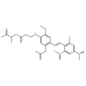 N-[5-(Acetylamino)-4-[2-(2-chloro-4,6-dinitrophenyl)diazenyl]-2-methoxyphenyl]-I(2)-alanine 1-methyl-2-oxopropyl ester结构式