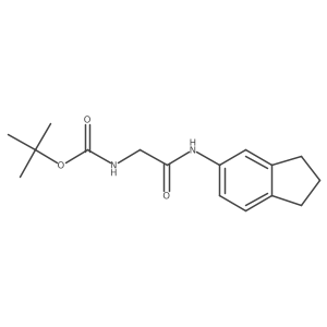 N-(tert-butoxycarbonyl)-N1-(2,3-dihydro-1H-inden-5-yl)glycinamide结构式