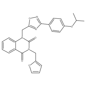 3-(2-furylmethyl)-1-{[3-(4-isopropoxyphenyl)-1,2,4-oxadiazol-5-yl]methyl}quinazoline-2,4(1H,3H)-dione Structure