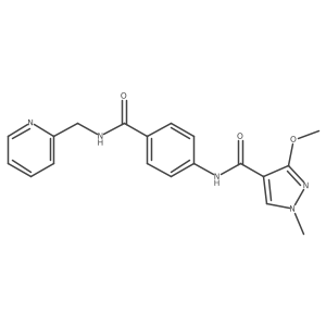 3-methoxy-1-methyl-N-(4-((pyridin-2-ylmethyl)carbamoyl)phenyl)-1H-pyrazole-4-carboxamide结构式