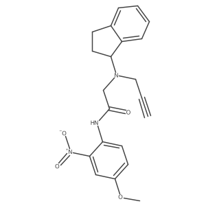 2-[(2,3-dihydro-1H-inden-1-yl)(prop-2-yn-1-yl)amino]-N-(4-methoxy-2-nitrophenyl)acetamide结构式