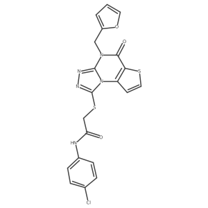 N-(4-chlorophenyl)-2-((4-(furan-2-ylmethyl)-5-oxo-4,5-dihydrothieno[2,3-e][1,2,4]triazolo[4,3-a]pyrimidin-1-yl)thio)acetamide结构式