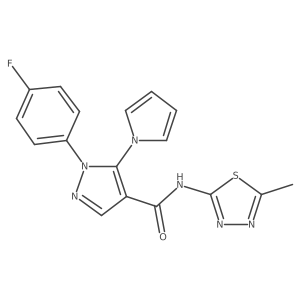 1-(4-fluorophenyl)-N-(5-methyl-1,3,4-thiadiazol-2-yl)-5-(1H-pyrrol-1-yl)-1H-pyrazole-4-carboxamide Structure