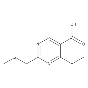 4-Ethyl-2-((methylthio)methyl)pyrimidine-5-carboxylic acid Structure