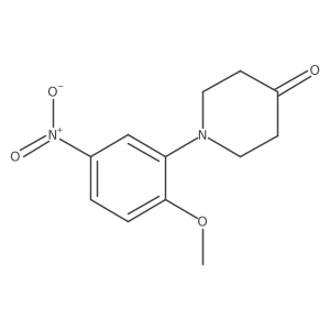 1-(2-Methoxy-5-nitrophenyl)piperidin-4-one结构式