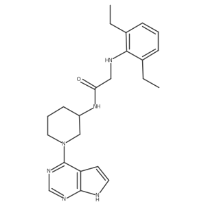 N-(1-(7H-pyrrolo[2,3-d]pyrimidin-4-yl)piperidin-3-yl)-2-(2,6-diethylphenylamino)acetamide结构式