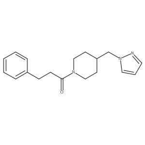 1-(4-((1H-pyrazol-1-yl)methyl)piperidin-1-yl)-3-phenylpropan-1-one Structure