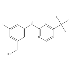 (3-Iodo-5-{[4-(trifluoromethyl)pyrimidin-2-yl]amino}phenyl)methanol结构式