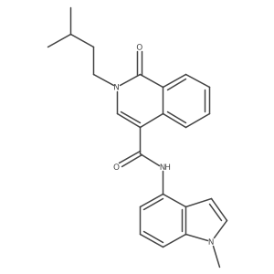 2-(3-methylbutyl)-N-(1-methyl-1H-indol-4-yl)-1-oxo-1,2-dihydroisoquinoline-4-carboxamide Structure