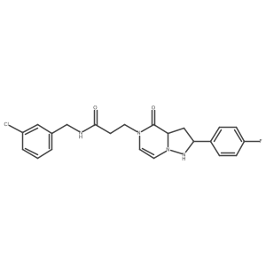 N-[(3-chlorophenyl)methyl]-3-[2-(4-fluorophenyl)-4-oxo-1,2,3,3a-tetrahydropyrazolo[1,5-a]pyrazin-5-yl]propanamide Structure