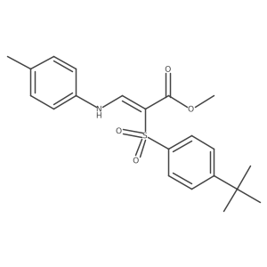 methyl (2Z)-2-[(4-tert-butylphenyl)sulfonyl]-3-[(4-methylphenyl)amino]acrylate结构式