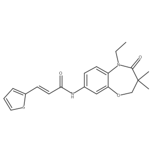 (E)-N-(5-ethyl-3,3-dimethyl-4-oxo-2,3,4,5-tetrahydrobenzo[b][1,4]oxazepin-8-yl)-3-(thiophen-2-yl)acrylamide Structure