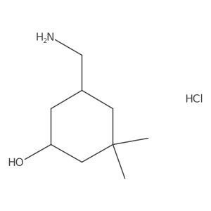 5-(Aminomethyl)-3,3-dimethylcyclohexanol hydrochloride结构式