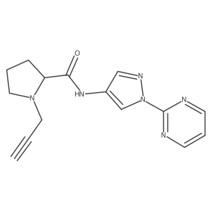(2S)-1-(prop-2-yn-1-yl)-N-[1-(pyrimidin-2-yl)-1H-pyrazol-4-yl]pyrrolidine-2-carboxamide结构式