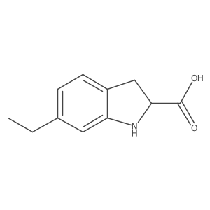 6-Ethyl-2,3-dihydro-1H-indole-2-carboxylic acid结构式
