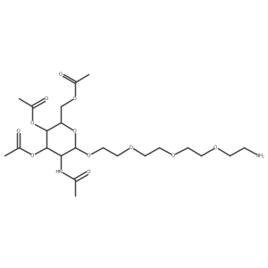 beta-D-Galactopyranoside, 2-[2-[2-(2-aminoethoxy)ethoxy]ethoxy]ethyl 2-(acetylamino)-2-deoxy-, 3,4,6-triacetate Structure