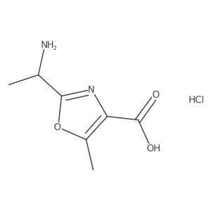 2-[(1S)-1-aminoethyl]-5-methyl-1,3-oxazole-4-carboxylic acid hydrochloride (1:1)结构式