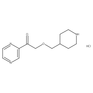 2-(Piperidin-4-ylmethoxy)-1-(pyrazin-2-yl)ethanone hydrochloride结构式