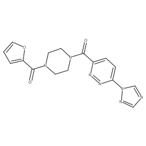 (6-(1H-1,2,4-triazol-1-yl)pyridazin-3-yl)(4-(furan-2-carbonyl)piperazin-1-yl)methanone Structure