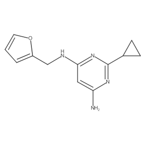 2-cyclopropyl-N4-(furan-2-ylmethyl)pyrimidine-4,6-diamine结构式