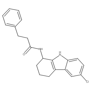 N-(6-chloro-2,3,4,9-tetrahydro-1H-carbazol-1-yl)-3-phenylpropanamide结构式