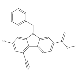 methyl 9-benzyl-7-bromo-5-cyano-9H-carbazole-2-carboxylate结构式